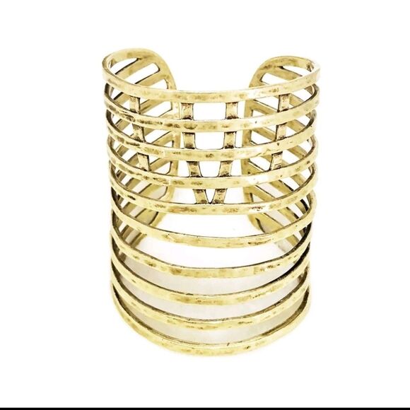 Lucky Brand Gold Tone Openwork Cuff Bracelet - Picture 1 of 4